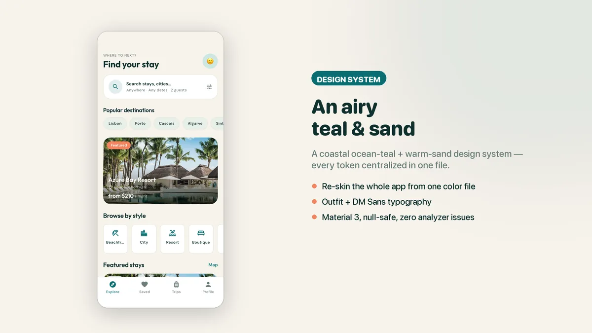 Lodgora coastal palette, typography and components — Lodgora